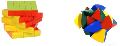 

Kanchan Toys Stickerless 5x5x5 Rubik Speed Cube & Colour ful Triangle Pyramid Cube(2 Pieces)