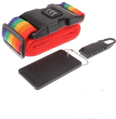 

Skywalk 3 In 1 Travel Security Kit Resettable Combination Padlock Packing Belt ID Tag Luggage Strap, Luggage Tag, Safety Lock(Multicolor)