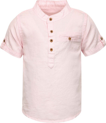

Life by shoppers Stop Boy's Solid Casual Pink Shirt