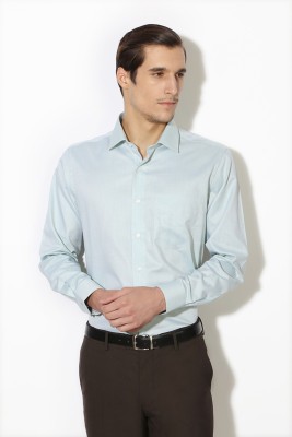 VAN HEUSEN Men Self Design Formal Light Green Shirt