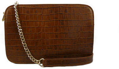

RI2K Women Evening/Party Brown Genuine Leather Sling Bag