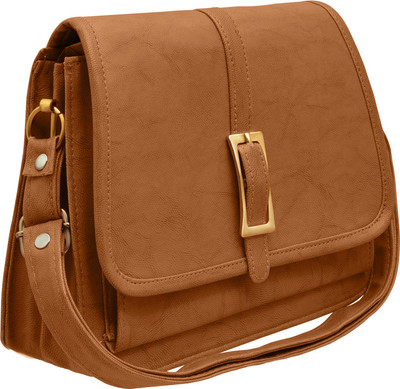 

tap fashion Women Formal Brown PU Shoulder Bag