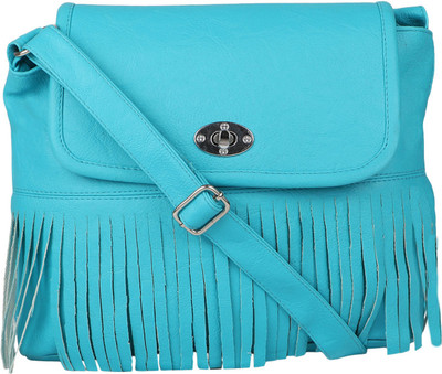 

Rainbow arts Women Casual Blue PU Sling Bag