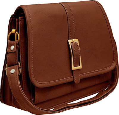 

tap fashion Women Formal Brown PU Shoulder Bag