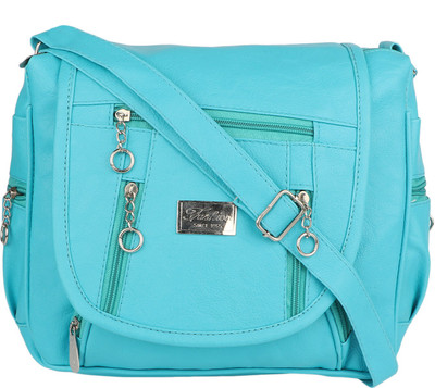 

Rainbow arts Women Casual Blue PU Sling Bag