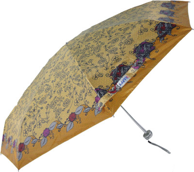 

Happy Premium Compact Yellow Kalamkari Print 5 Fold Umbrella(Yellow)