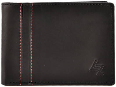 

LEATHER EFFECT Men Black Genuine Leather Wallet(6 Card Slots)