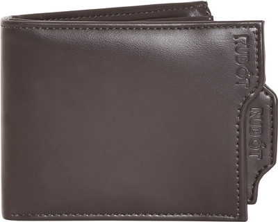 

Rudot Men Brown Genuine Leather Wallet(9 Card Slots), Dark brown