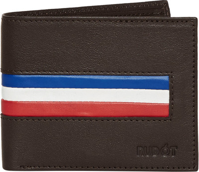 

Rudot Men Brown Genuine Leather Wallet(8 Card Slots), Dark brown