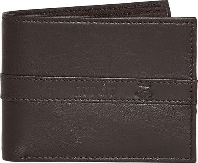 

Rudot Men Brown Genuine Leather Wallet(7 Card Slots), Black/brown