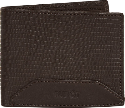 

Rudot Men Brown Genuine Leather Wallet(4 Card Slots), Dark brown