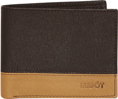 

Rudot Men Brown Genuine Leather Wallet(8 Card Slots), Drak brown