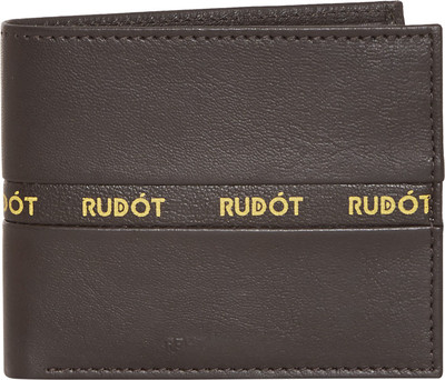 

Rudot Men Brown Genuine Leather Wallet(7 Card Slots), Dark brown