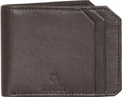 

Rudot Men Brown Genuine Leather Wallet(6 Card Slots), Dark brown