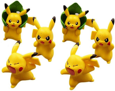 Delite Pikachu Mini Figures - 6 Pcs(Yellow)