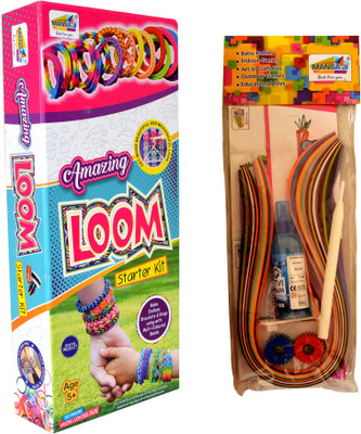 

Mansaji Amazing Loom Bands Kit and Paper Quilling No. 1 Kit (Combo Pack of 2)