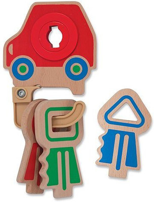 

Melissa & Doug Clacking Key Ring Wooden Grasping Toy For Baby Rattle(Multicolor)