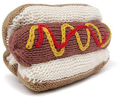 

Estella Hand Knit Organic Hot Dog Rattle Baby Toy Rattle(Multicolor)