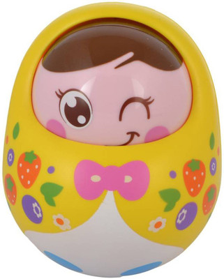 

HALO NATION Wobbling Roly Poly Tumbler Doll With Soft and Sweet Bell Sounds (Pink) Rattle(Pink)