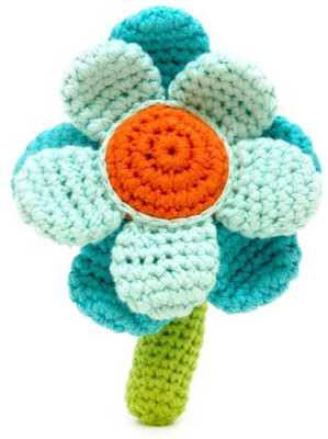 

Pebble Flower Rattle - Turquoise Rattle(Multicolor)
