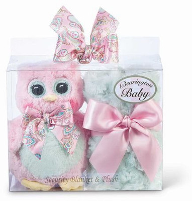 Bearington Baby Lil' Hoots Blankie & Hootsie Set Rattle(Multicolor)