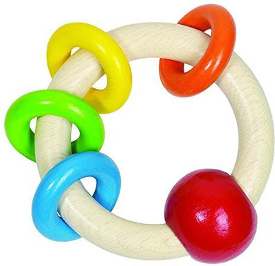 

Heimess Clutching "4 Rainbow Rings" Baby Toy Rattle(Multicolor)