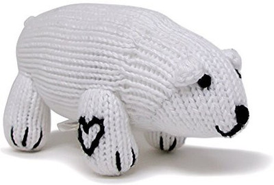 

Estella Hand Knit Organic Polar Bear Rattle Baby Toy Rattle(Multicolor)