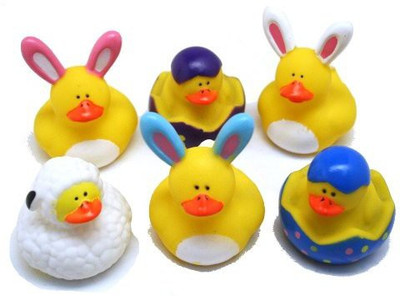 

Fun Express Easter Theme Rubber Duckys (1 dz) Bath Toy(Multicolor)