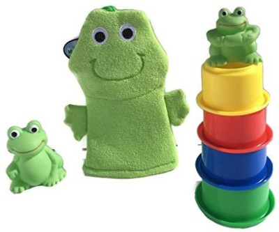 

Sesame Street Frogs! Splash And Squirt Bath Toy Bundle - Three (3) Items - Includes Frog Bath Puppet Mitt, One Set Of Squirt Bath Toy(Multicolor)