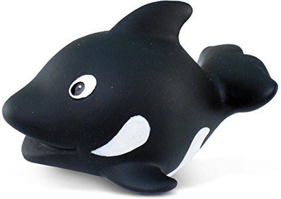 

Puzzled Killer Whale Bath Buddy Squirter Black And White 3 Inch Bath Toy(Black)