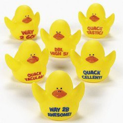 

Fun Express 12 Motivational Rubber Ducks Bath Toy(Multicolor)