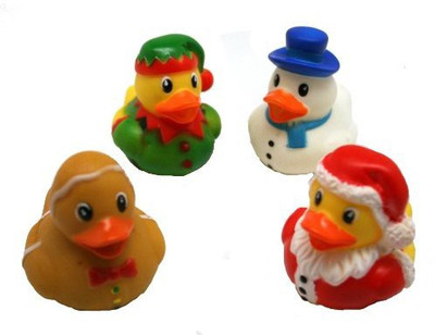 RIN One Dozen (12) Holiday Christmas Theme Rubber Ducks Bath Toy(Multicolor)