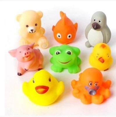 

AUCH New/Funy Cute Cartoon Animal Style Soft Floating Squeaky Rubber Bath Toys For Baby/Toddler/Kid/Child,Random Pa Bath Toy(Multicolor)
