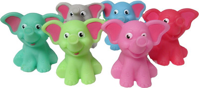 

Fun Express Colorful Rubber Elephant Squirt Toys - Set Of 12! Bath Toy(Multicolor)