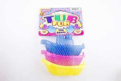 

JaRu 3Pc Tub Fun Tug Boats For Bath Or Pool Link 'Em Stack 'Em Bath Toy(Multicolor)