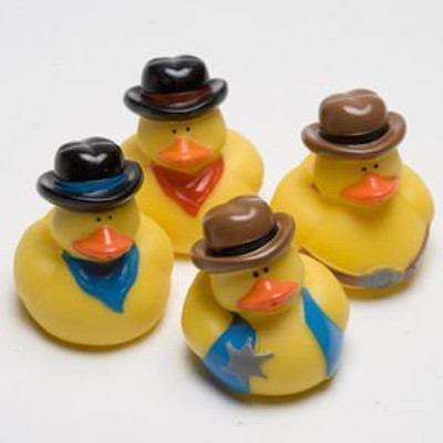 

Fun Express Dozen Cowboy Rubber Ducky Party Accessory Bath Toy(Multicolor)