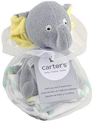

Triboro Carters Elephant Bath Toy And Washcloths Bath Toy(Multicolor)