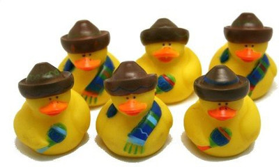 Fun Express 1 Dozen Fiesta Rubber Duckys [Toy] Bath Toy(Multicolor)
