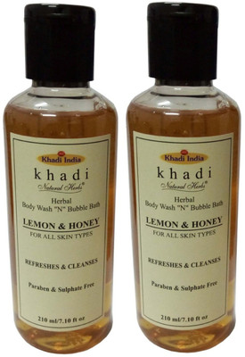 

Khadi Natural Herbs Lemon & Honey Body wash N Bubble Bath (Paraben & sulphate Free)(420 ml, Pack of 2)
