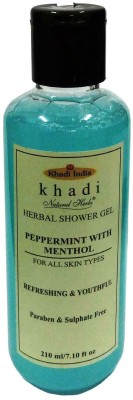 KHADI NATURAL HERBS Pappermint with Menthol Shower Gel (Paraben & Sulphate Free)(210 ml)