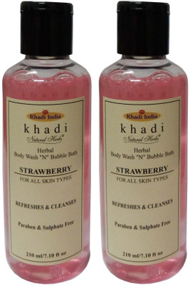 

Khadi Natural Herbs Strawberry body wash & Bubble Bath (Paraben & sulphate Free)(420 ml, Pack of 2)