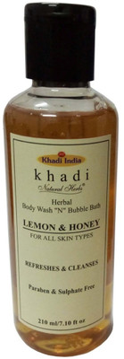 

Khadi Natural Herbs Lemon & Honey Body wash N Bubble Bath (Paraben & sulphate Free)(210 ml)