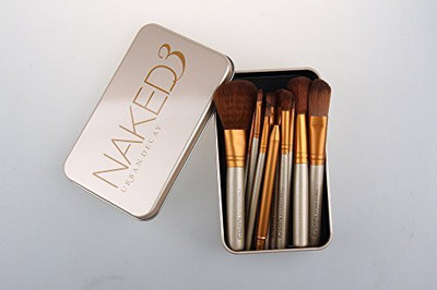 

Leiothrix Portable Upscale 12 Set Golden Makeup Brush With Iron Box On Any Occasion(Pack of 12)