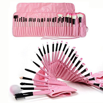 

Facilla Pro Pouch Bag Case Superior Soft Cosmetic Pink Makeup Brush Set Kit (pink)(Pack of 32)