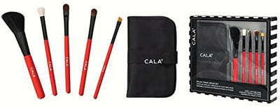 

Cala Deluxe Travel Brush Set In Red W/ Black Case + Itay Mineral Nail Buffer (bundle Of 2 Items)(Pack of 5)