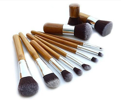 

Kolight Bamboo Handle Cosmetic Eyeliner Face Foundation Concealer Lip Cheek Makeup Brush Sets(Pack of 11)