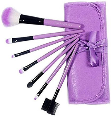 

Kolight Fashion Mini Travel Cosmetic Makeup Make Up Brushes Set With Pouch Bag Case (purple)(Pack of 7)