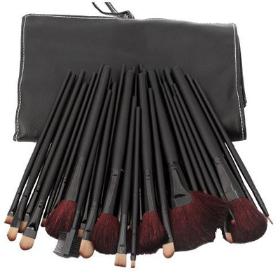 

So Beauty Professional Cosmetic Makeup Make Up Brushes Set Kit With Leather Case Bag Pouch Black(Pack of 32)