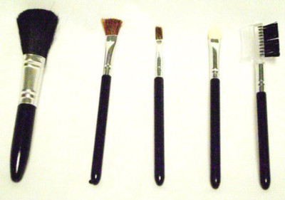 

Donna Michelle Salon Basics Cosmetic Brushes Set Foundation Shadow Blush Eye Comb Makeup Make Up New(Pack of 5)