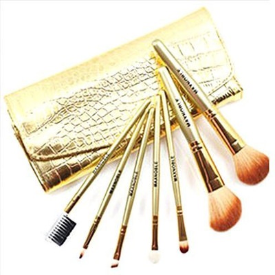 

Iebeauty Mineral Eyeshadow Cosmetic Makeup Brush Set Tool With Pouch Bag -golden(Pack of 7)